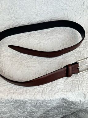 PATRICK JAMES MENS BROWN LEATHER  BELT SZ 36 MADE in USA CLASSIC GREAT CONDITION
